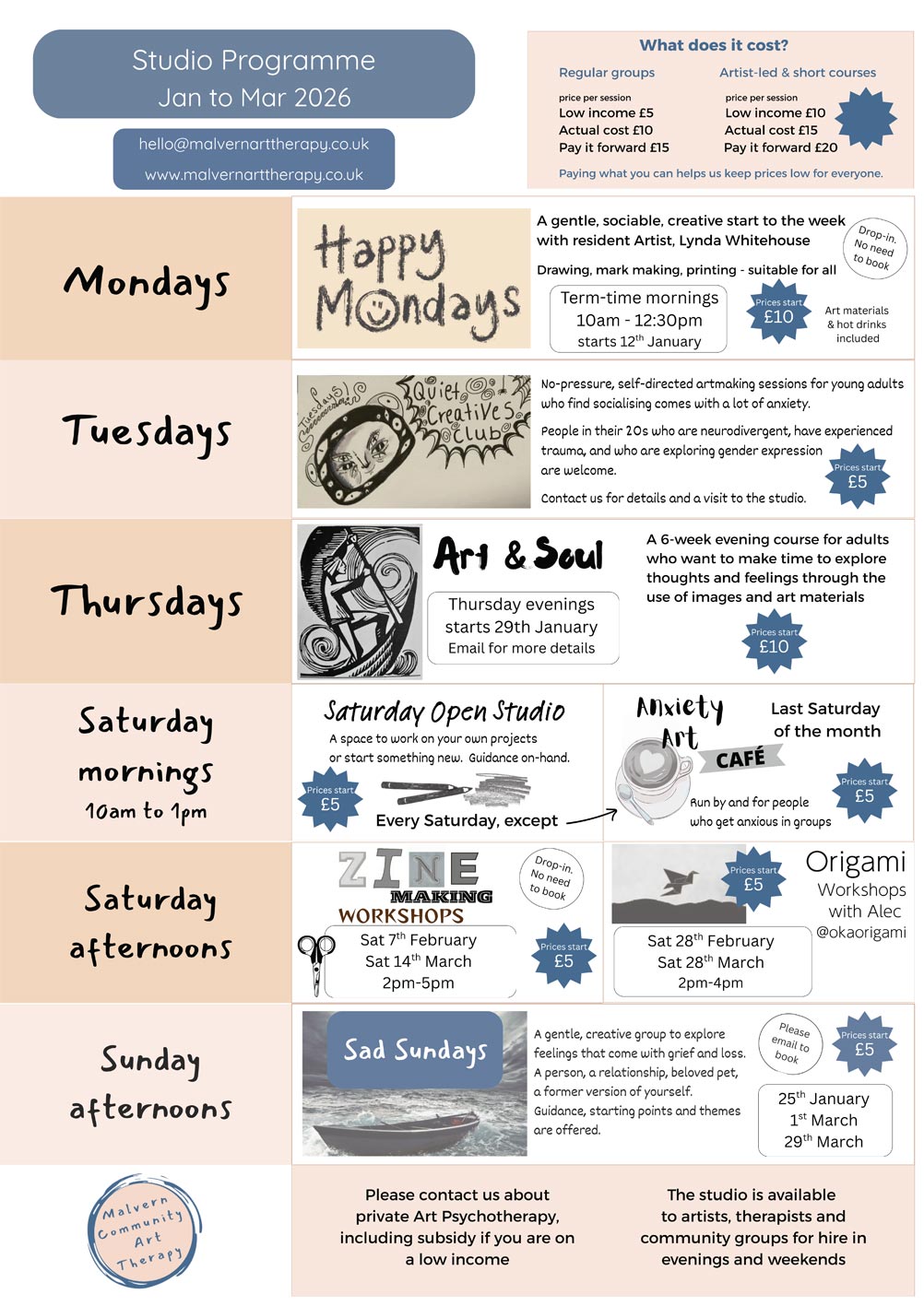 Studio Programme - January to March 2026